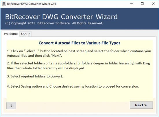 BitRecover DWG Converter Wizard 2.6 DWG格式转换器 下载(含安装视频教程)