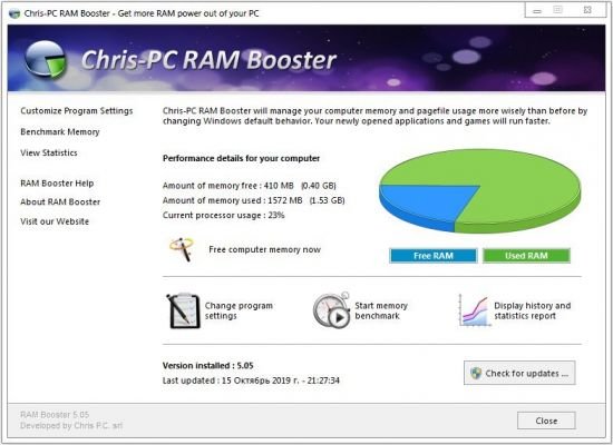 系统内存清理优化ChrisPC RAM Booster 6.04.06破解版下载